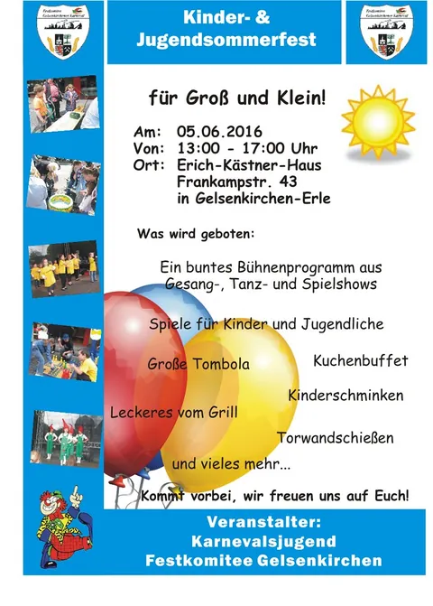 Sommerfest 2016 Karnevalsjugend Gelsenkirchen